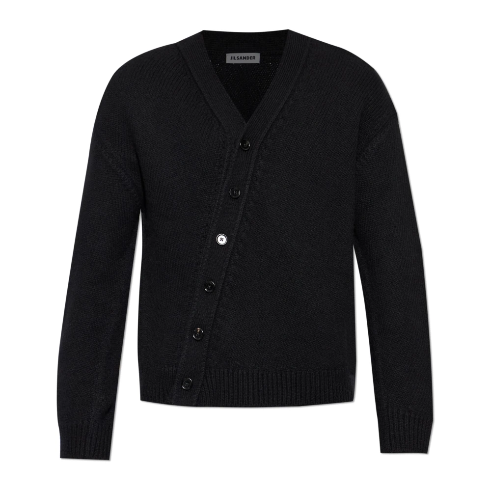 Jil Sander Mannelijk Zwart Truien & Vesten Heren, L, Kasjmier, Cardigan