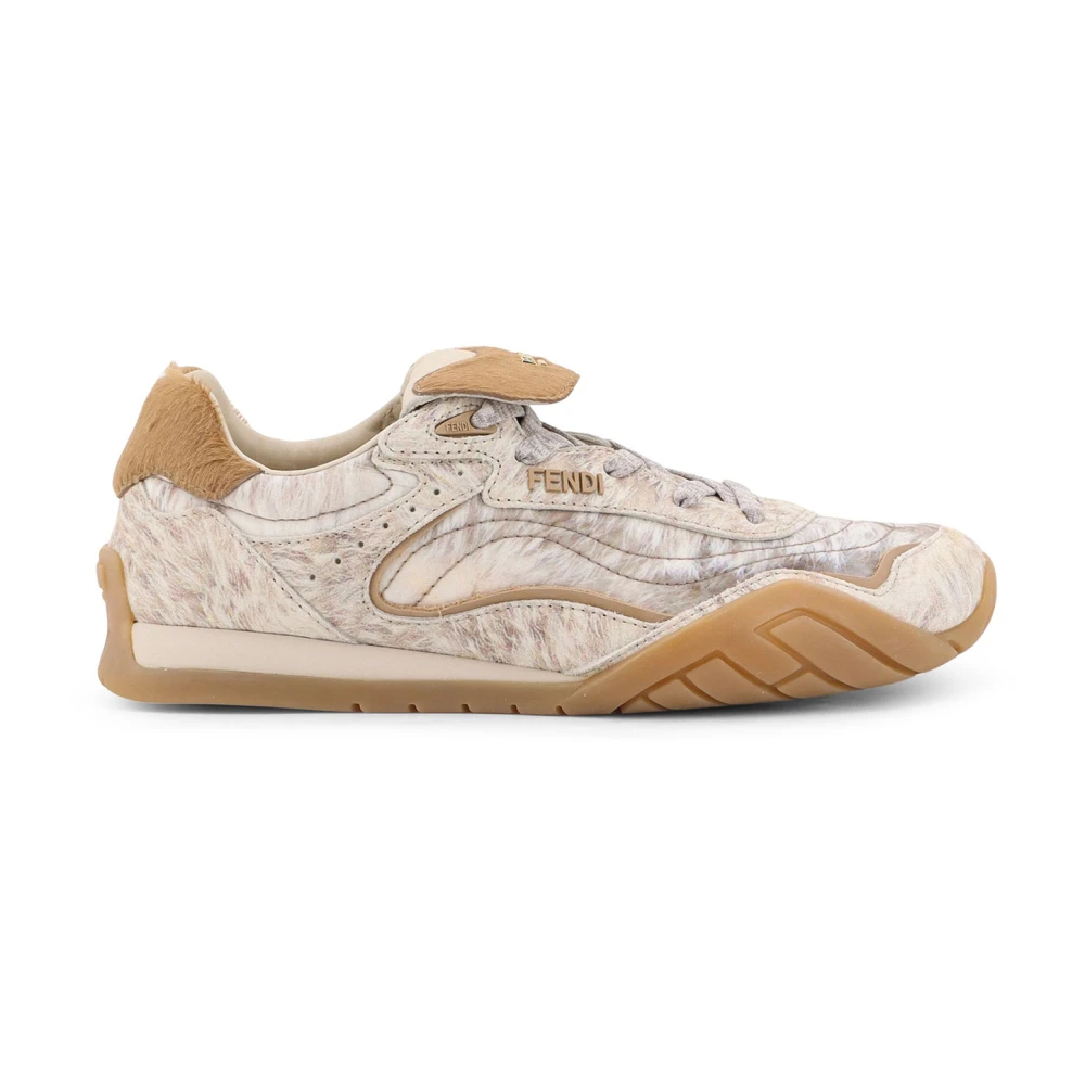 Fendi Women's Beige Sneakers, 7 Uk, Wave Pulse