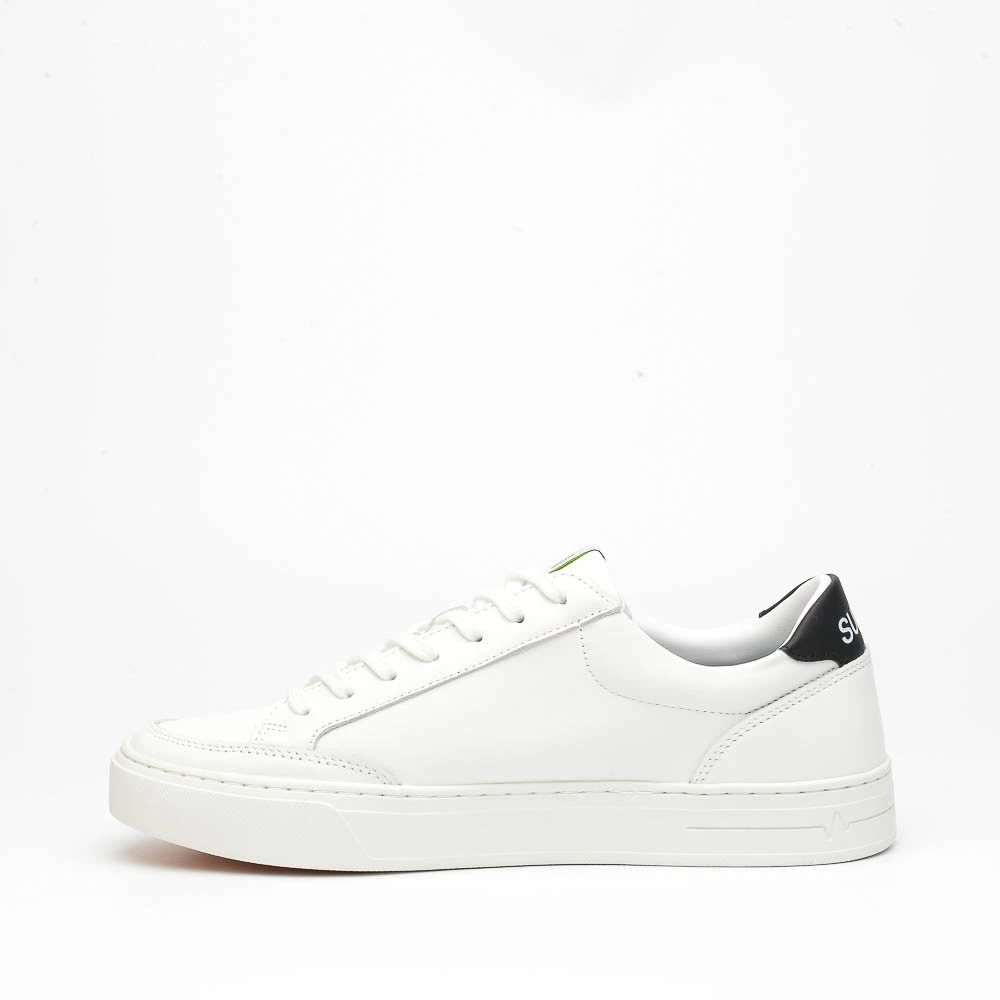 Sun68 Leren Sneakers Wit en Zwart White Heren