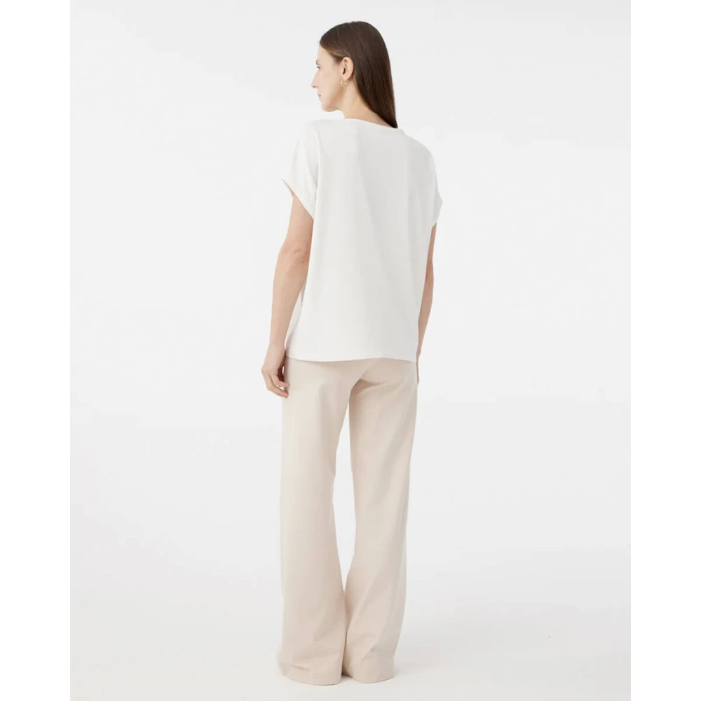 Knit-ted Emma T-shirt in gebreide stijl Beige Dames