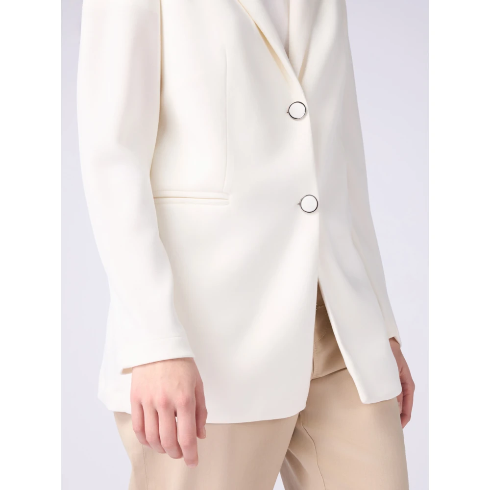 Oltre Soft-Touch-Sweatshirt-Blazer White Dames