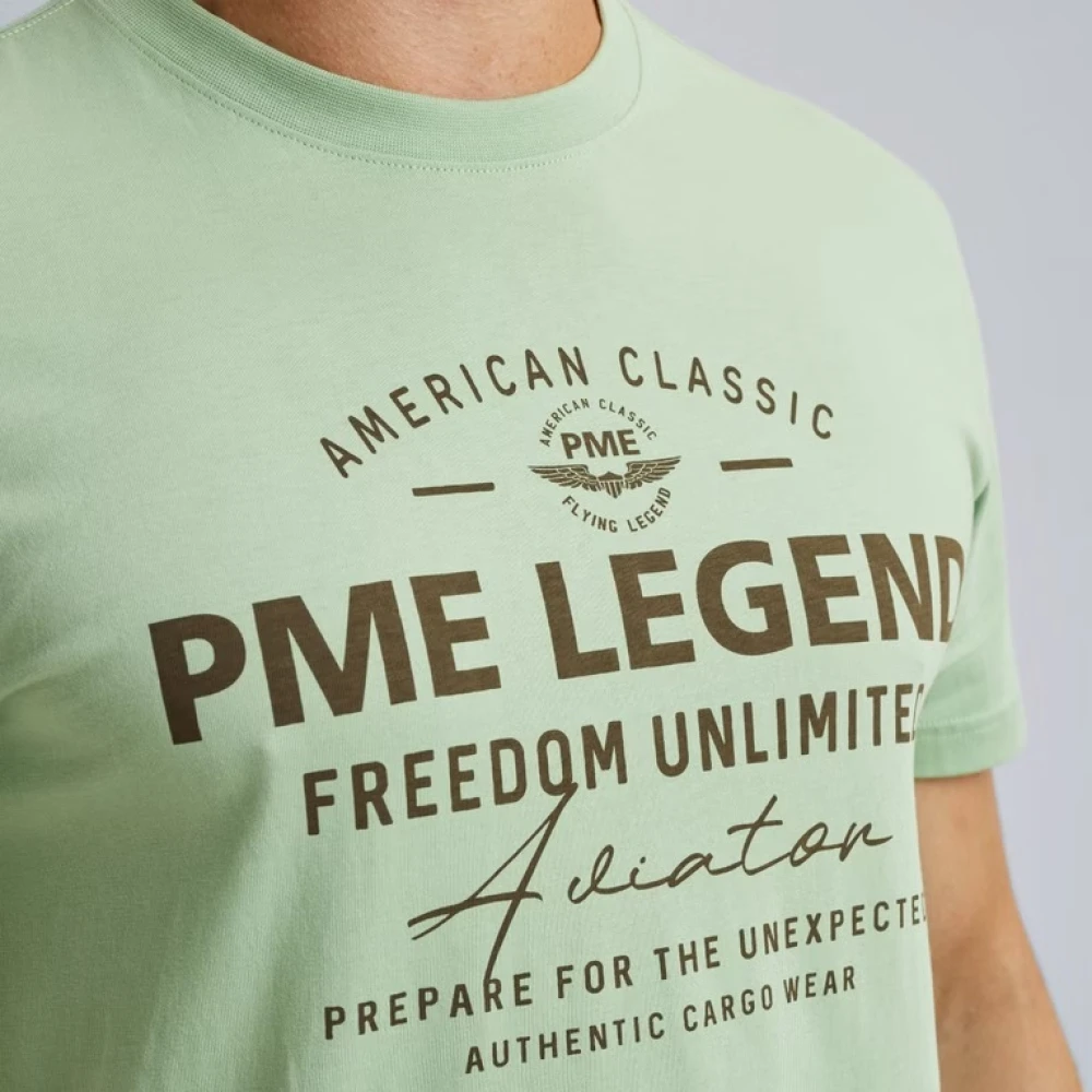 PME Legend Jersey Crew Neck Tee met Artwork Green Heren