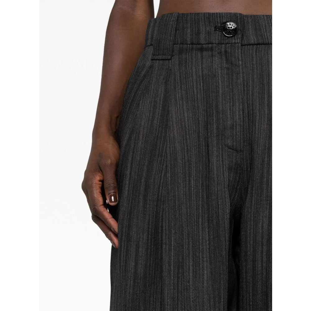 Ganni Elegante zwarte broek voor vrouwen Black Dames
