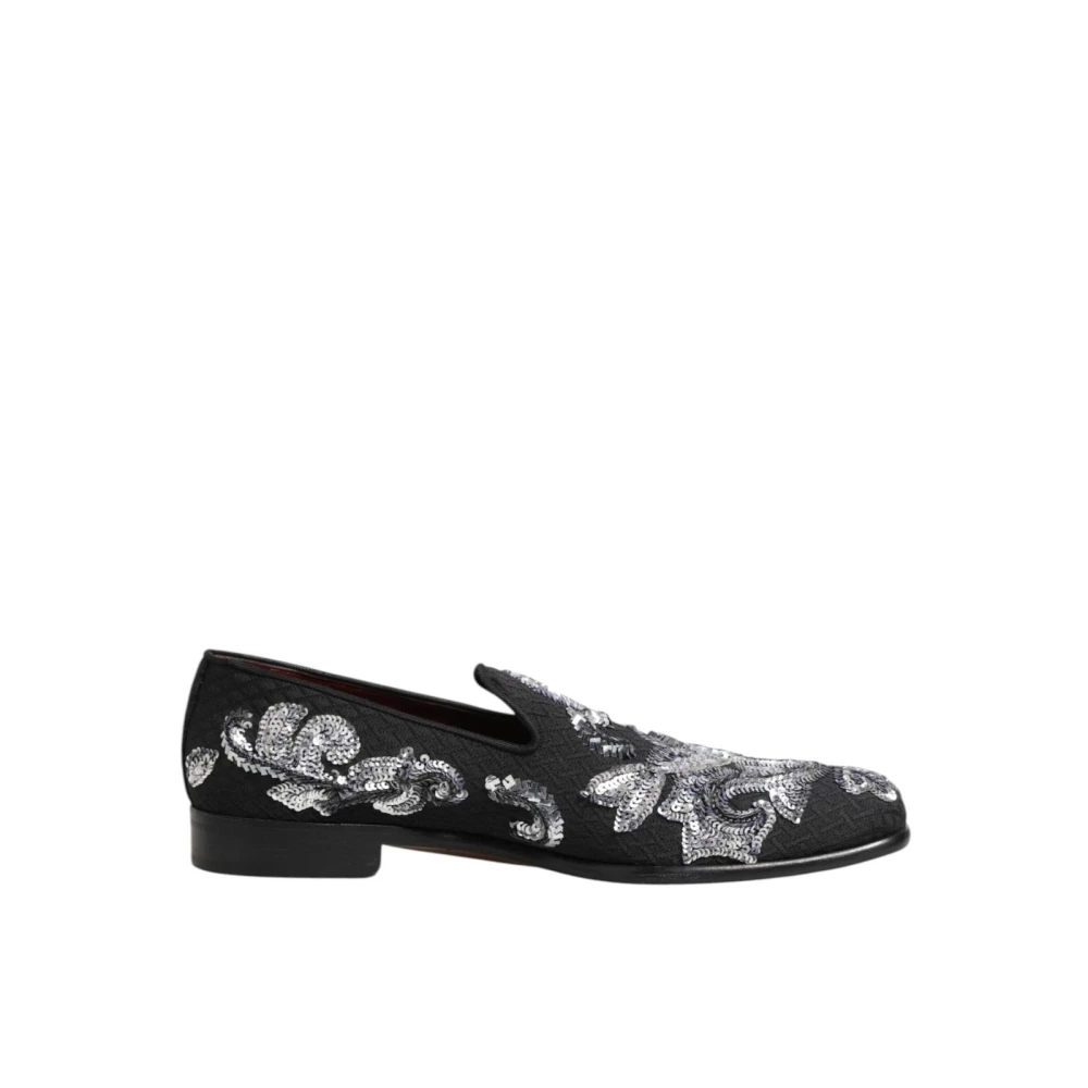 Dolce & Gabbana Women's Black/Silver Sequined Loafers