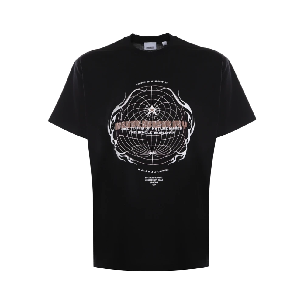 Burberry Grafische Print Katoenen T-Shirt Black Heren