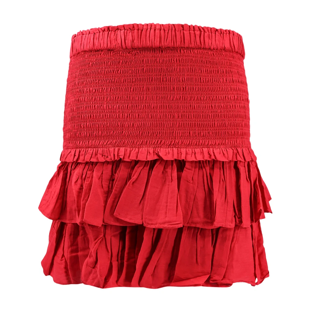 Isabel Marant Étoile Biologische Katoen Viscose Rok met Volants Red Dames