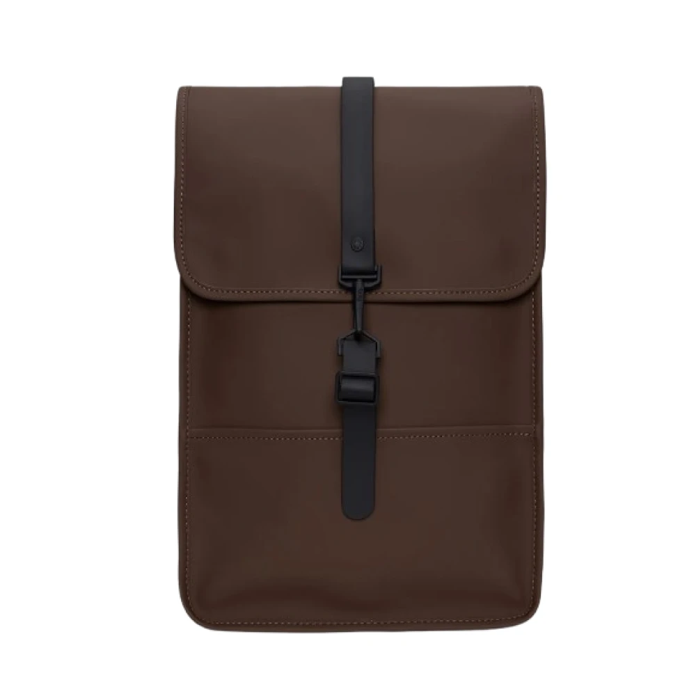 Rains Women's Brown Minimalist Backpack With Laptop Pocket