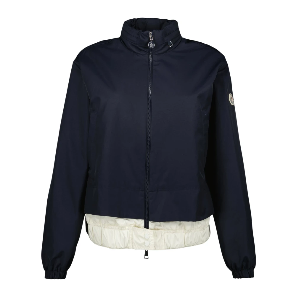 Moncler Blauw en wit bicolour Janze jas Blue Dames