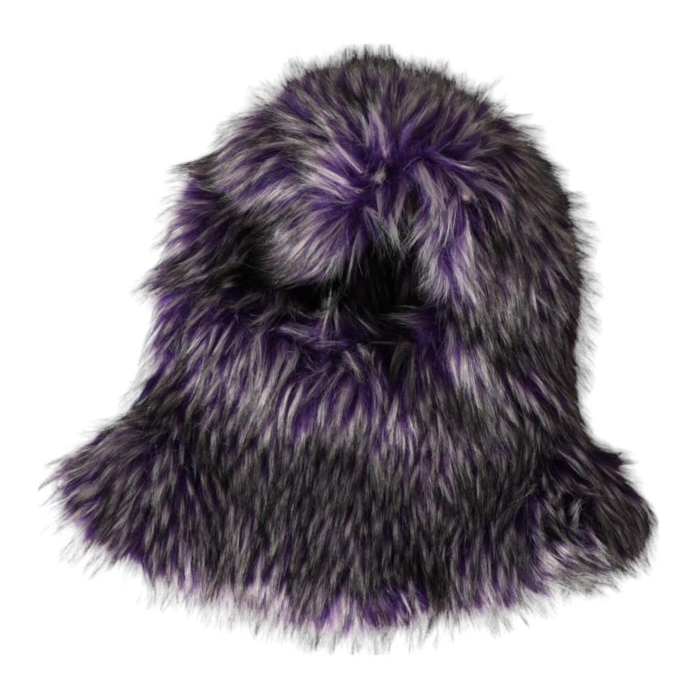 Dolce & Gabbana Paarse Nepbont Hoofdwrap Purple Dames