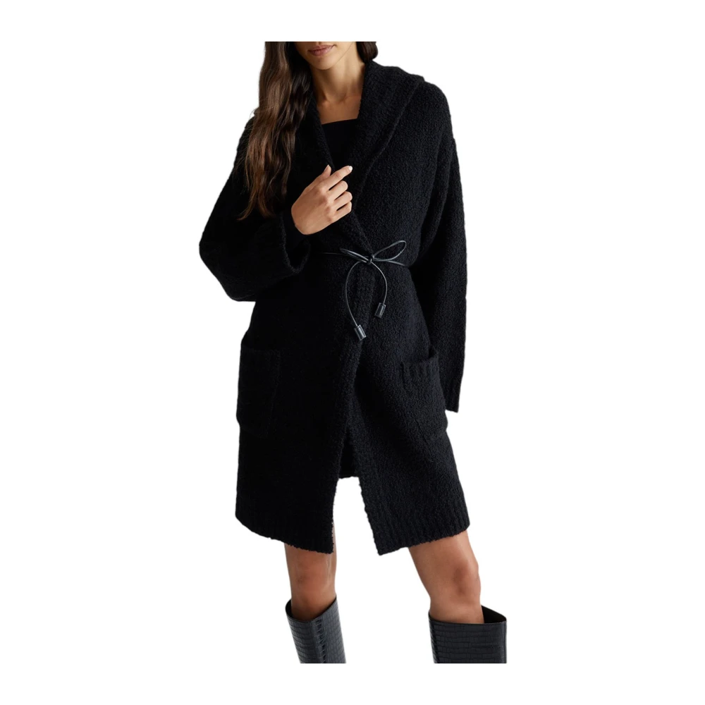 Liu Jo Zwarte Jas Abrigo Stijl Black Dames