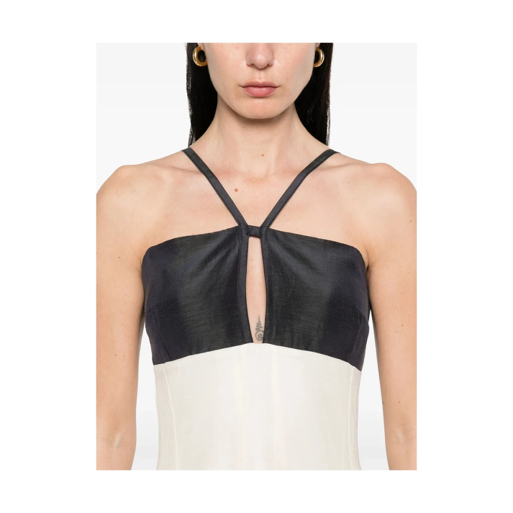 Raquel Diniz Beige Cut-Out Spaghetti Strap Jurk Beige Dames