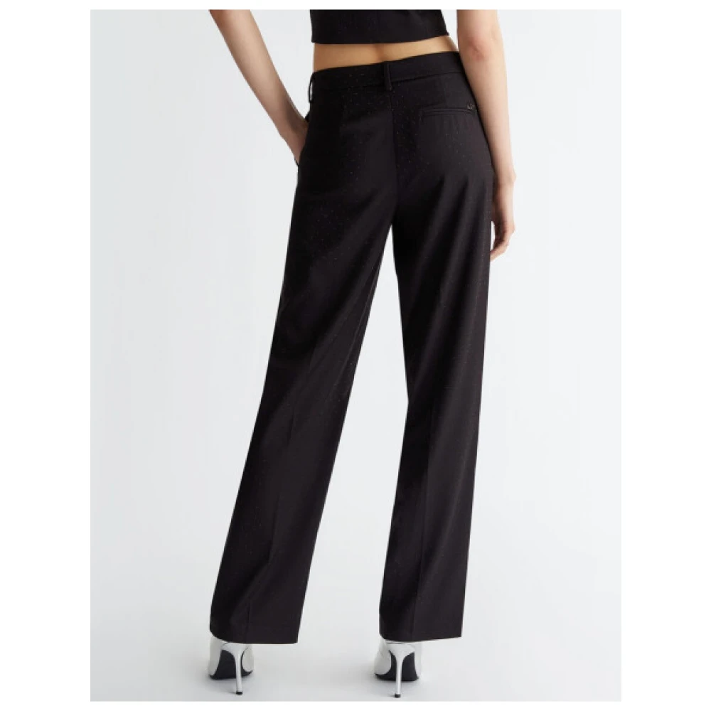 Liu Jo Zwarte Chino Broek met Rechte Snit Black Dames