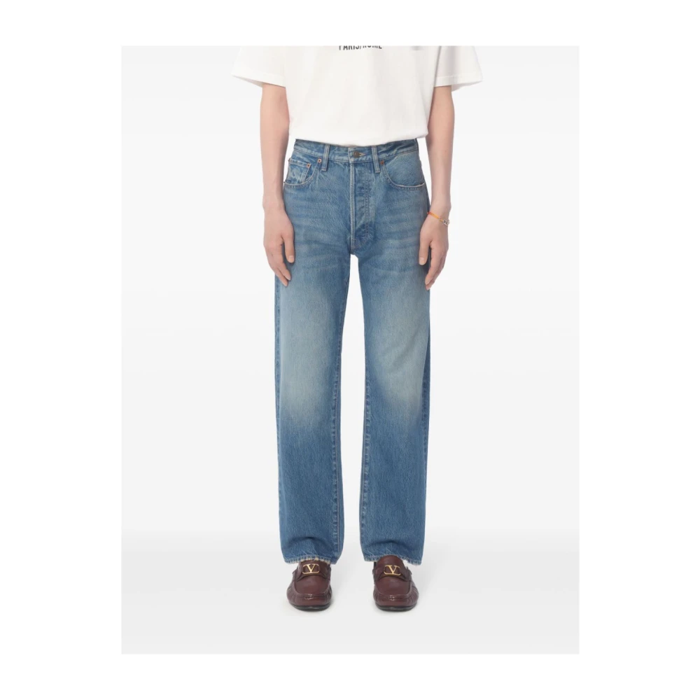 Valentino Garavani Blauwe Straight Cut Jeans Blue Heren