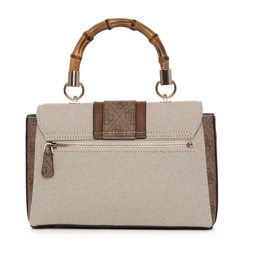 Guess Bamboe Schoudertas met Bovenhandvat Beige Dames