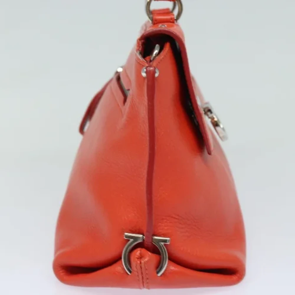 Salvatore Ferragamo Pre-owned Leather handbags Orange Dames