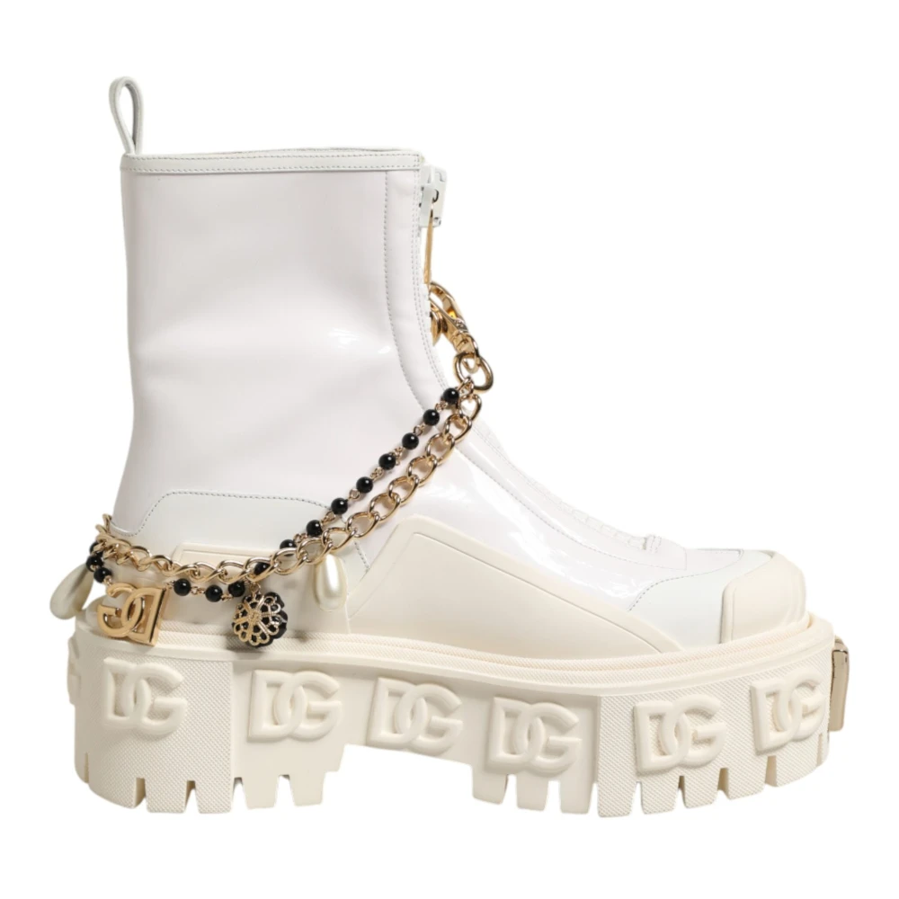 Dolce & Gabbana Women's White Biker Boots