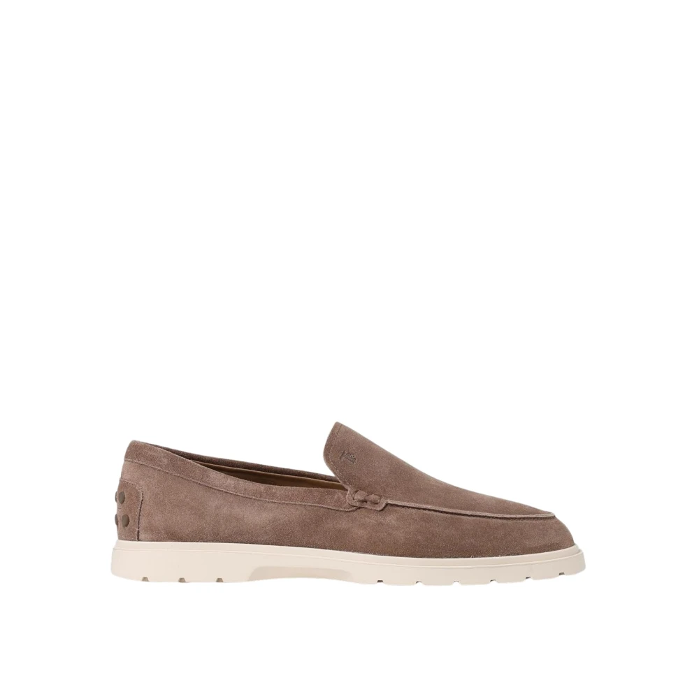 Tod's Men's Beige Gommino Suede Loafers