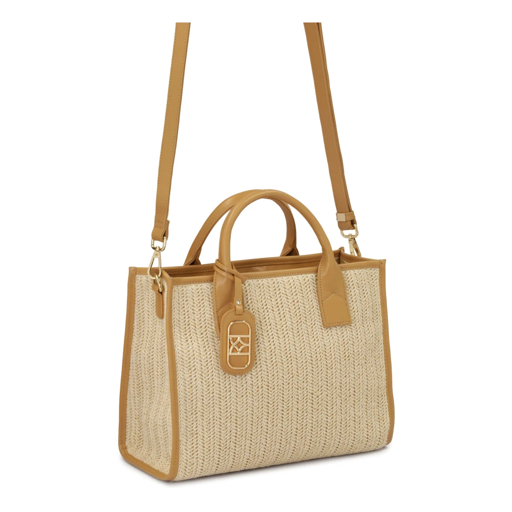 Kazar Gevlochten beige handtas met leerelementen Beige Dames