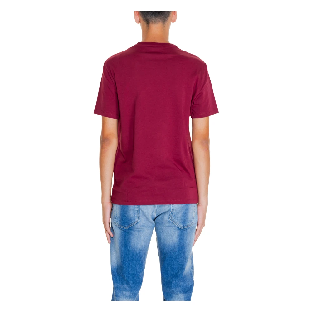 Armani Exchange Print Ronde Hals T-shirt Bordeaux Red Heren