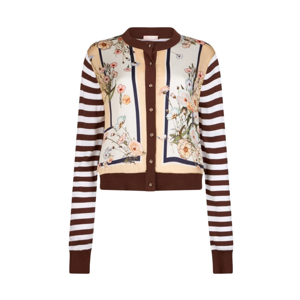 Liu Jo Vrouw Multicolor Truien & Vesten Dames, Veelkleurig, M, Cardigan Met Ronde Hals