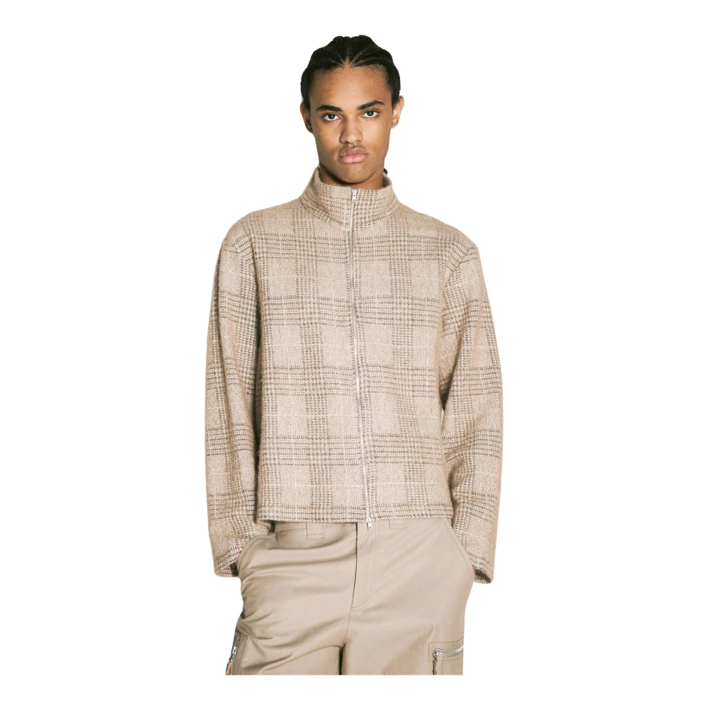 Our Legacy Kabel Jacquard Dragkedja Polo Cardigan Beige, Herr