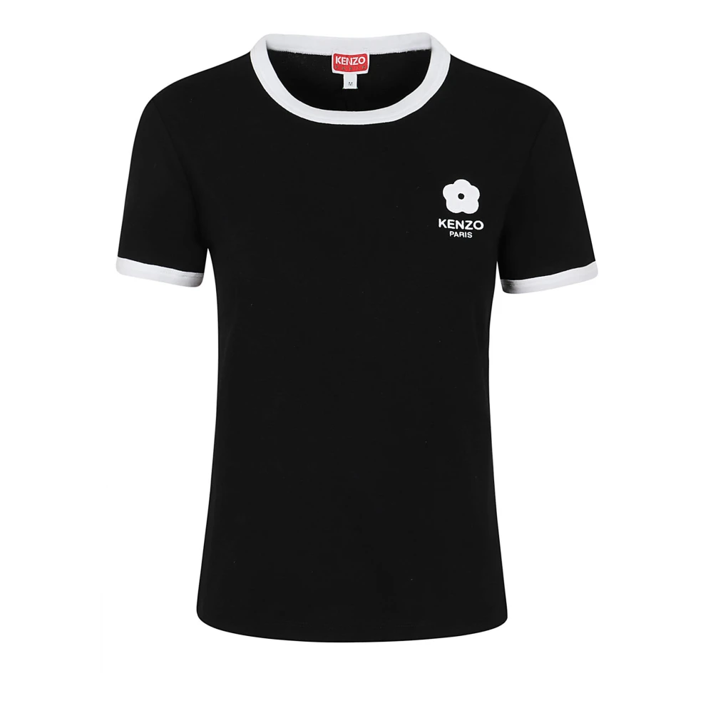 Kenzo Klassieke Rib T-shirt in Zwart Black Dames