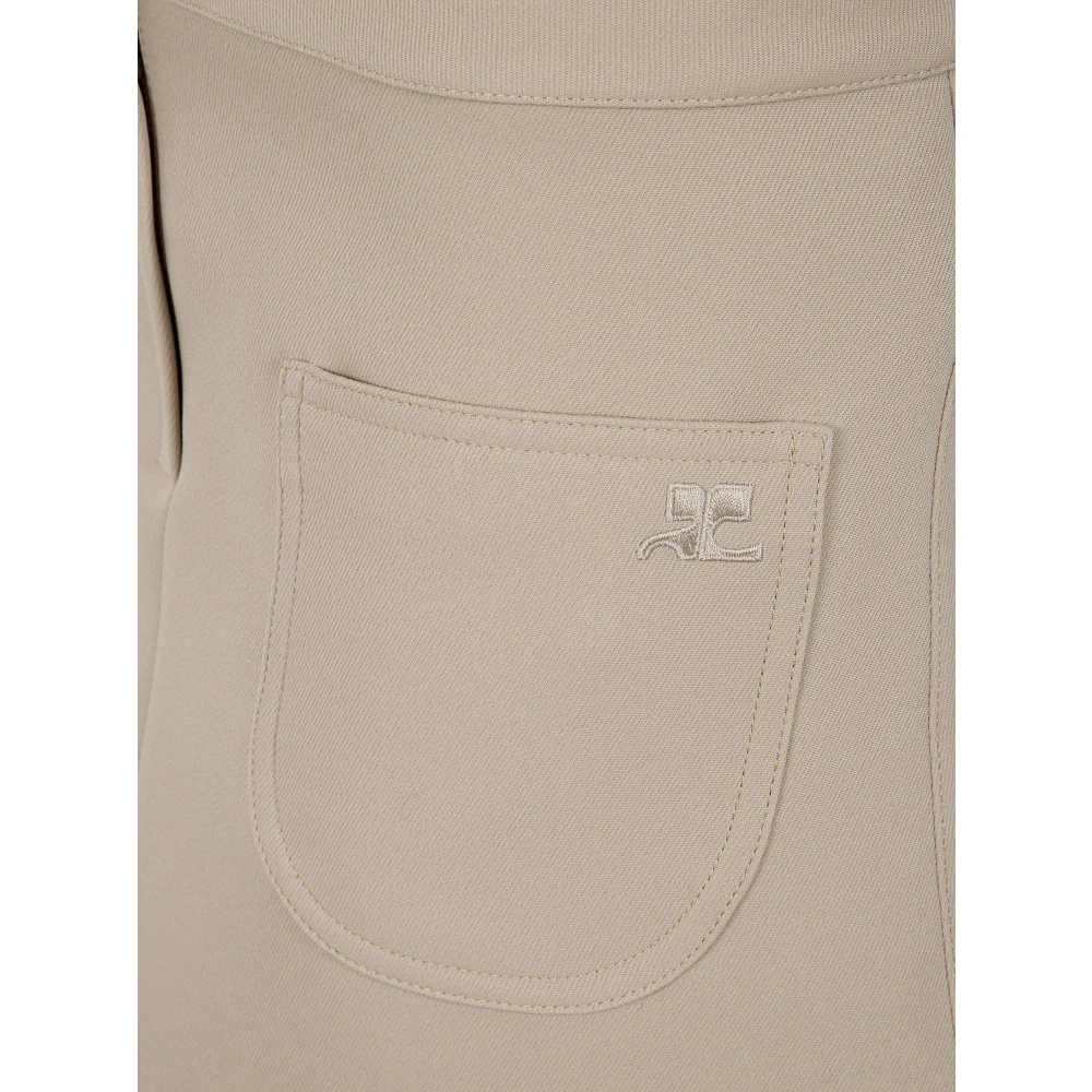 Courrèges Zand Mini-Rok Twill 2-Zakken Beige Dames
