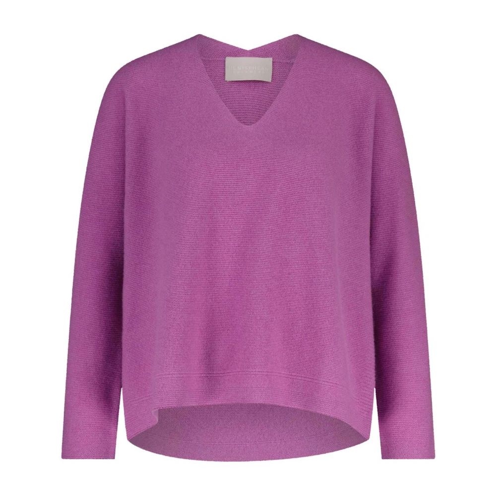 Hemisphere Kasjmier V-Hals Trui Zachte Touch Purple Dames