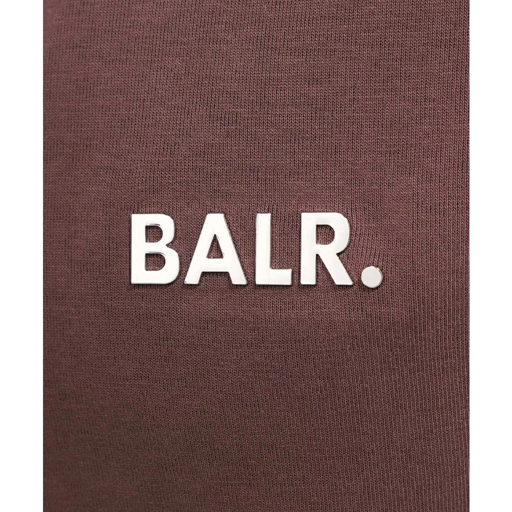 Balr. Ribbed Knit Full Zip Hoodie Brown Heren