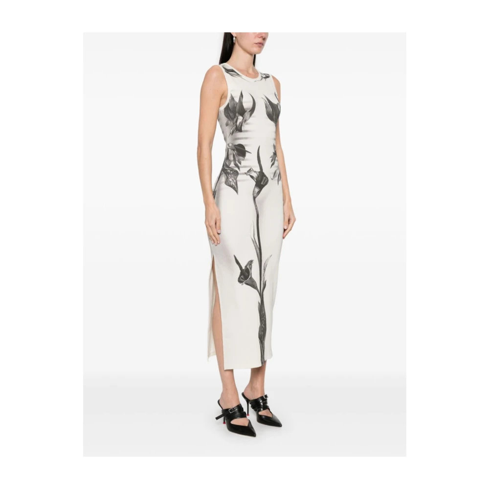 Jean Paul Gaultier Zwart en Wit Transparante Lange Jurk Multicolor Dames