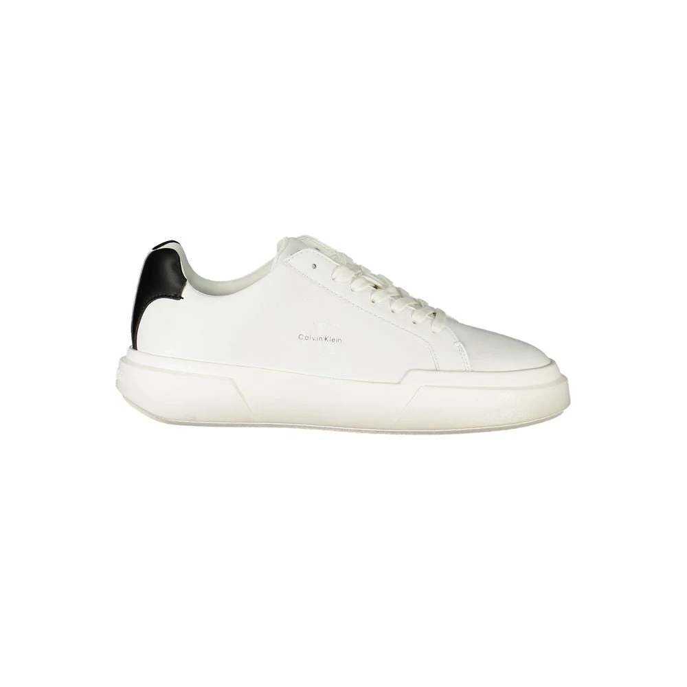 Calvin Klein Women's White Sneakers, 6 Uk, Leather Sneaker