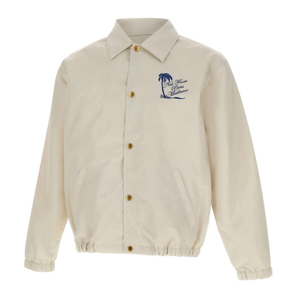 Drole De Monsieur White Light Jackets, Male, L, Slogan Palmiers Jacket