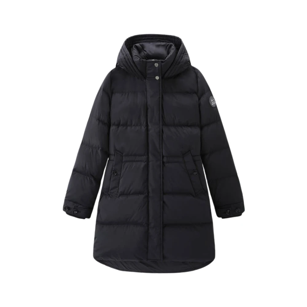 Woolrich Zwarte Puffer Parka Black Dames