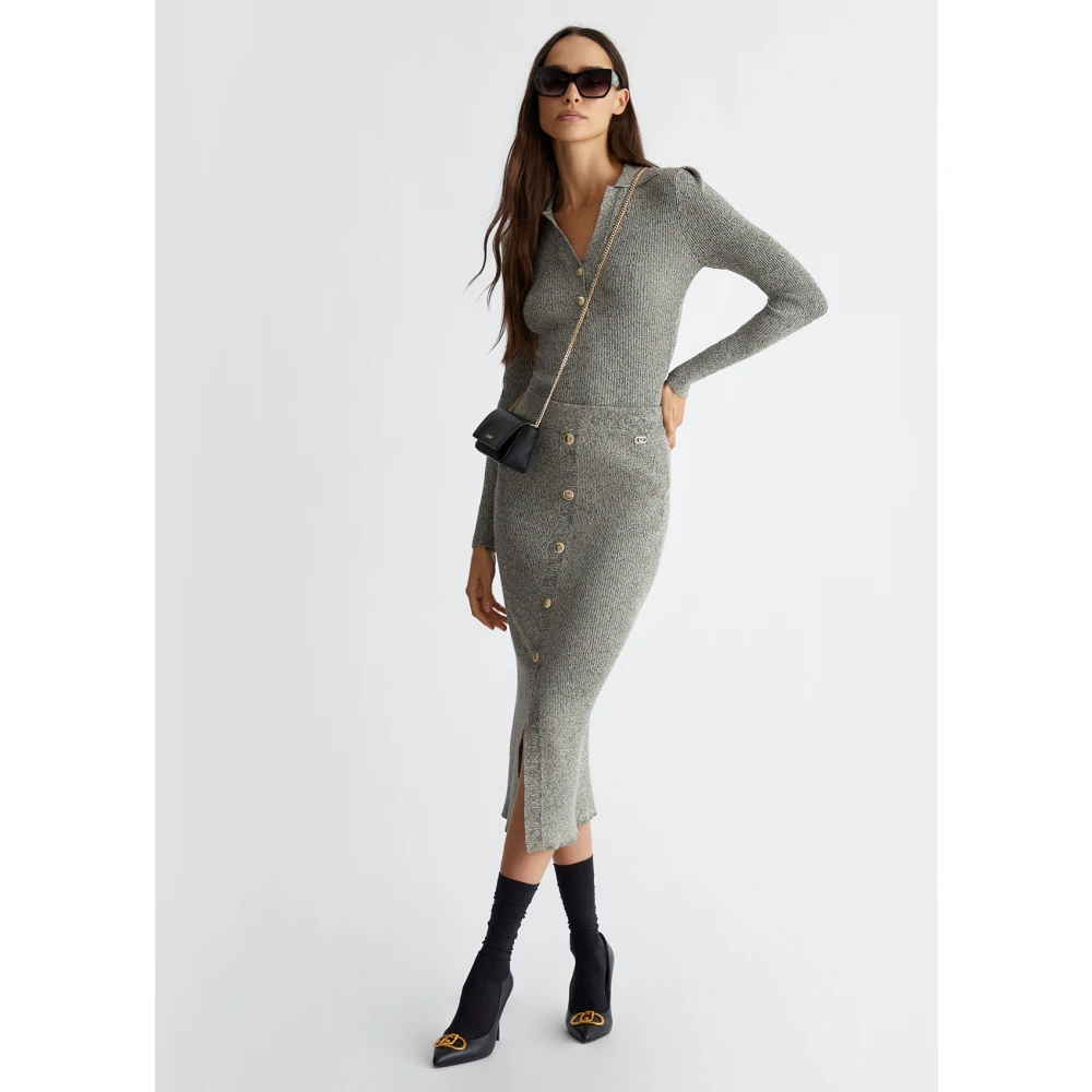 Liu Jo Glinsterende Gebreide Rok Gray Dames