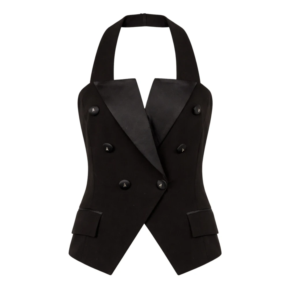 Twinset Women's Black Sleeveless Tops, Xs, Actitude Gilet