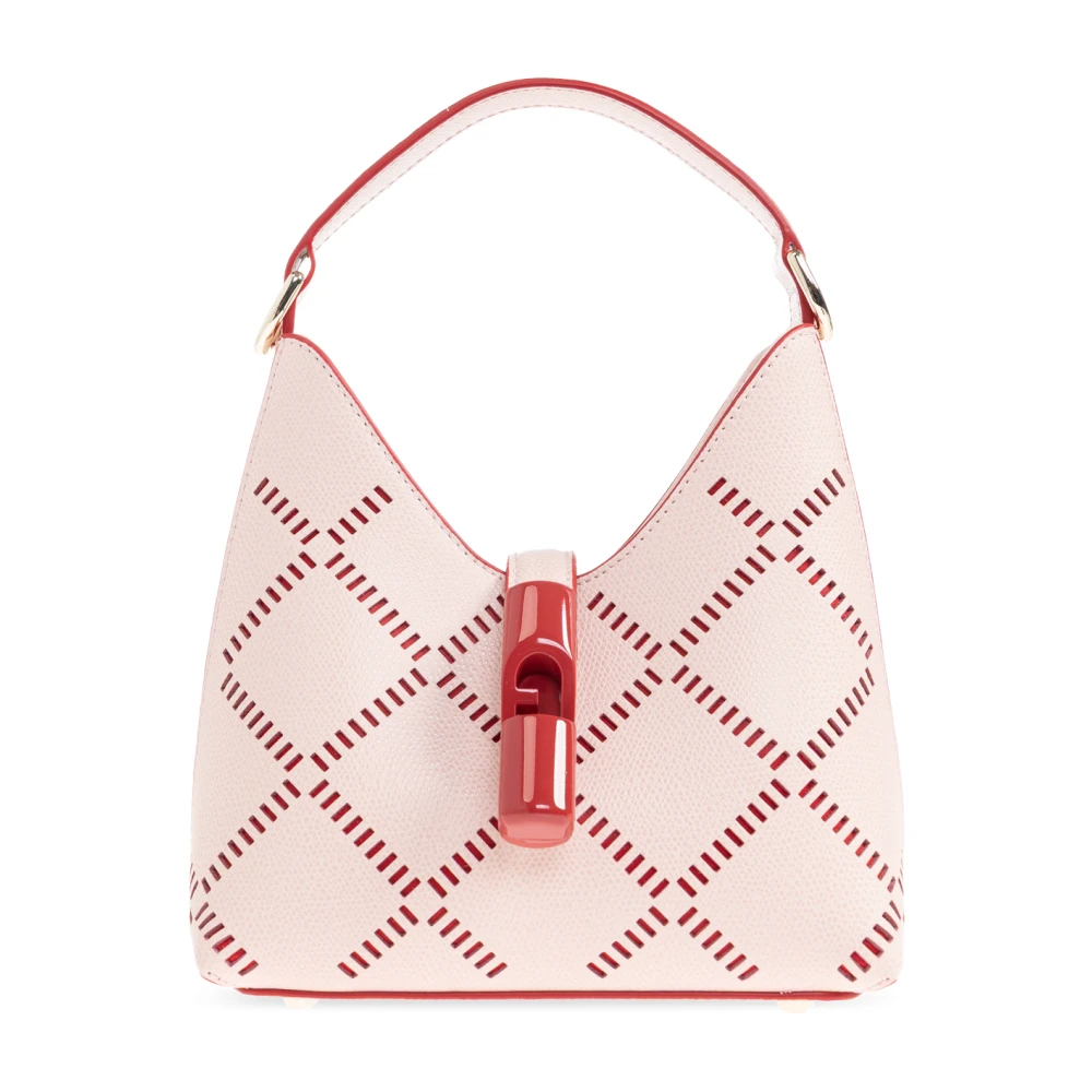 Furla Vrouw Roze Tassen Dames, One Size, Leer, Iride Mini Handtas