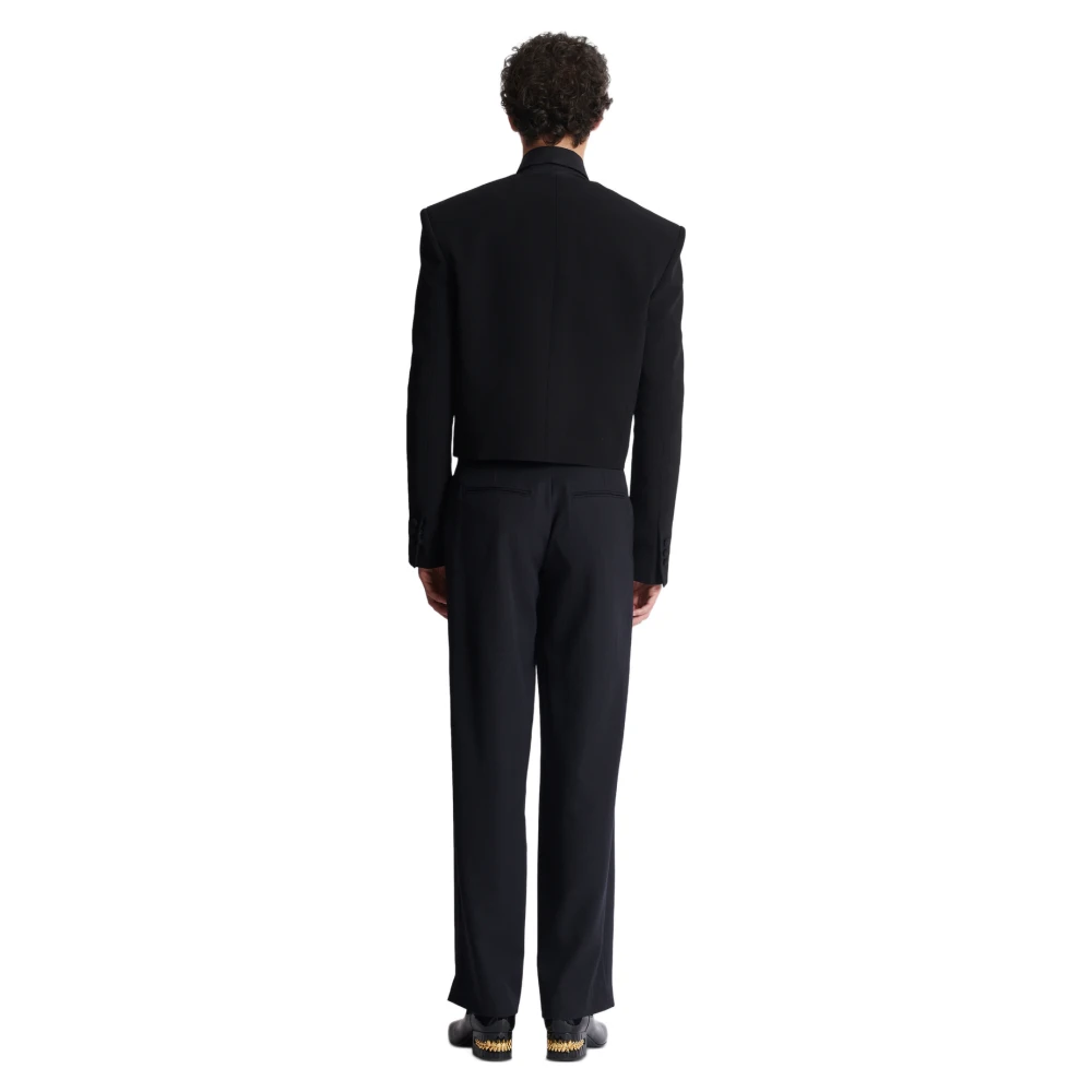 Balmain Geknipte crepe-jas met kristallen in een oogmotief Black Heren