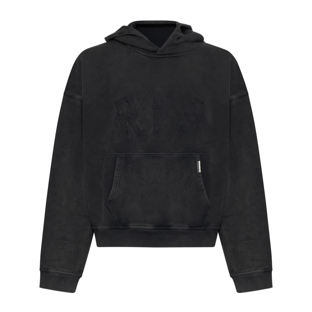 Represent Zwarte Oversized Hoodie met Applicatie Black Heren