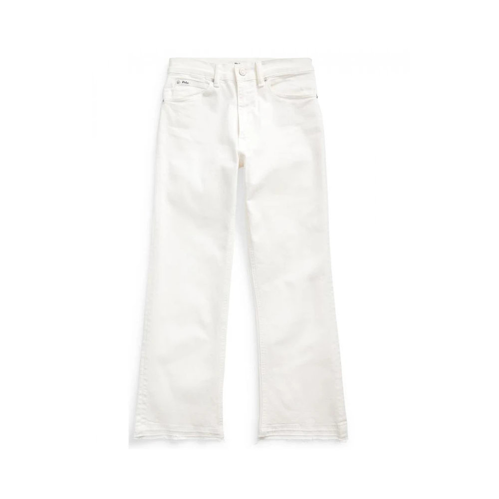 Polo Ralph Lauren Flare Denim Jeans met Hoge Taille Beige Dames