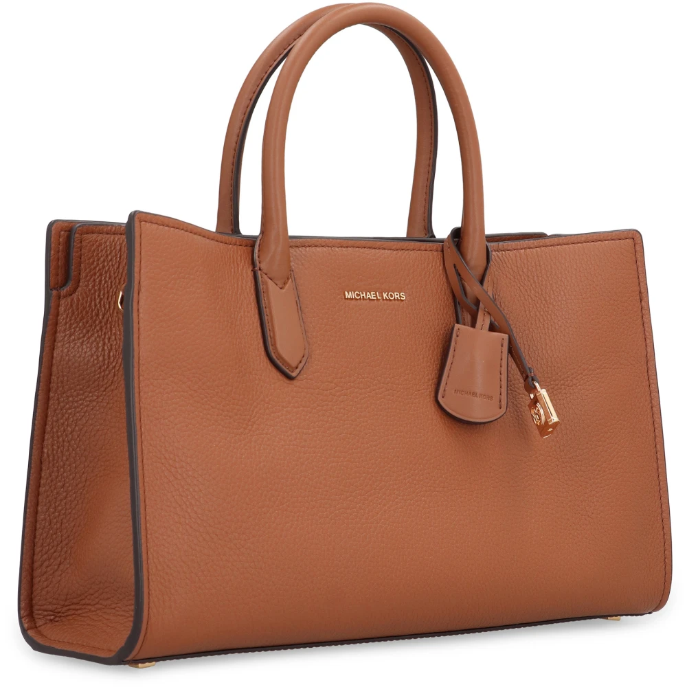 Michael Kors Handtas van gekorreld leer met metalen hangslot Brown Dames