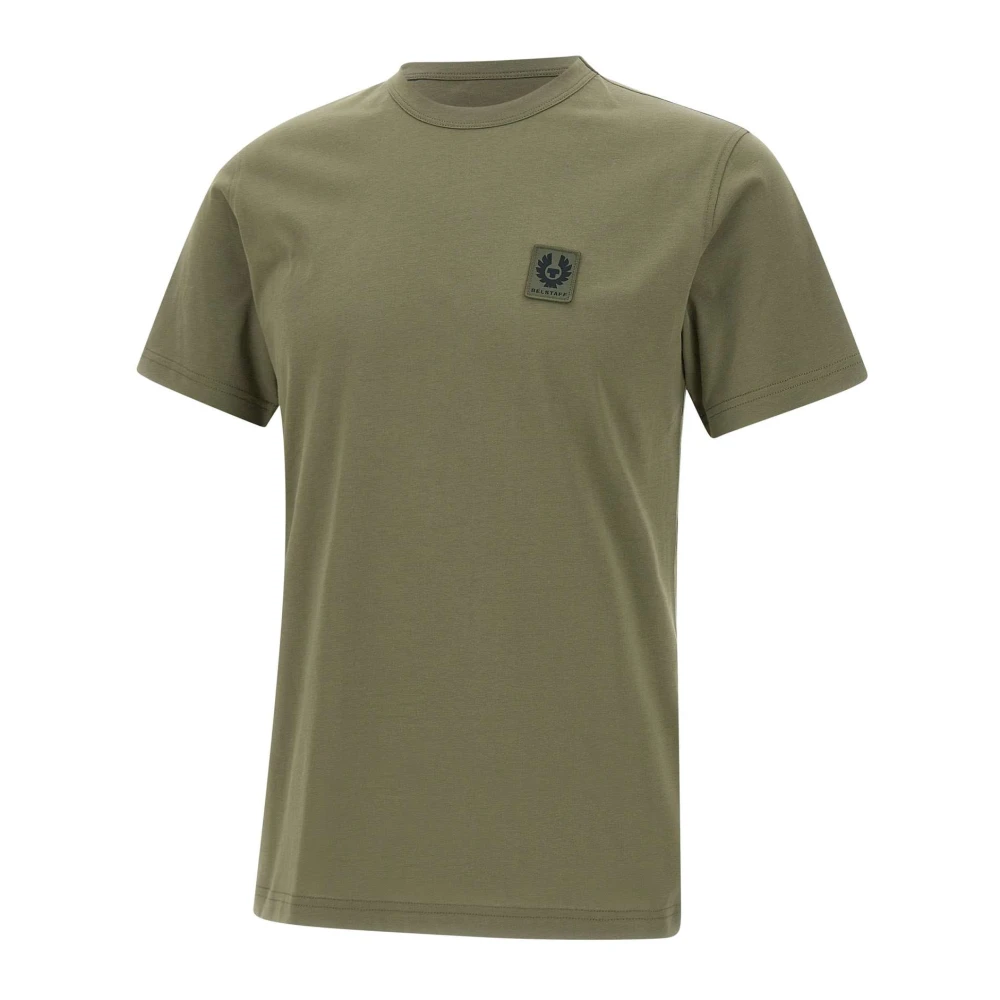 Belstaff Militair Groene Katoenen T-shirt met Logopatch Green Heren