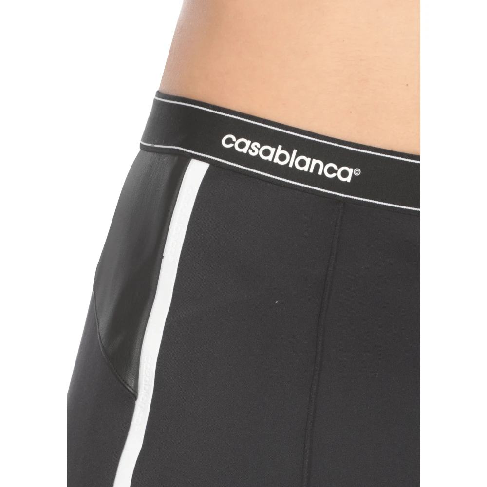 Casablanca Zwarte Leggings met Logodetails Black Dames