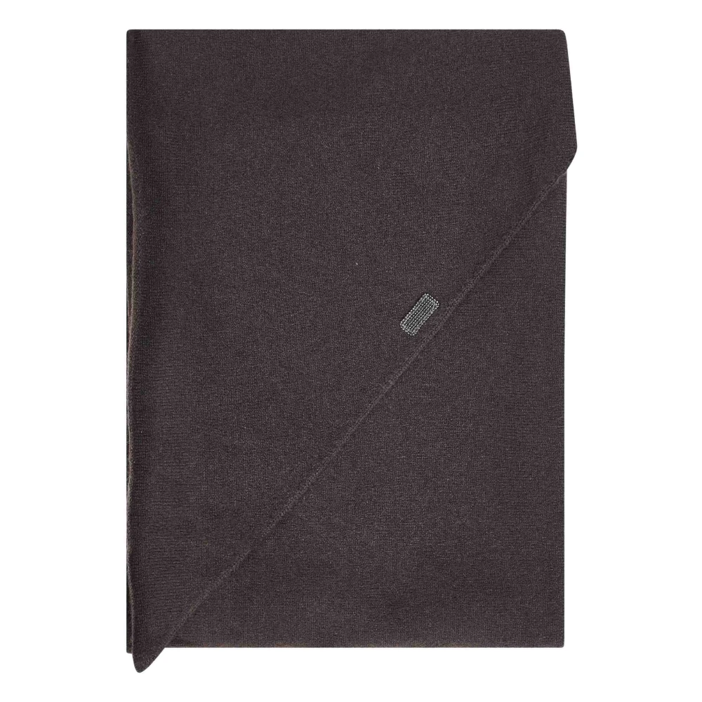 Brunello Cucinelli Brown Monili-Embroidered Triangular Scarf - Female - Winter Scarves - One Size - Accessories