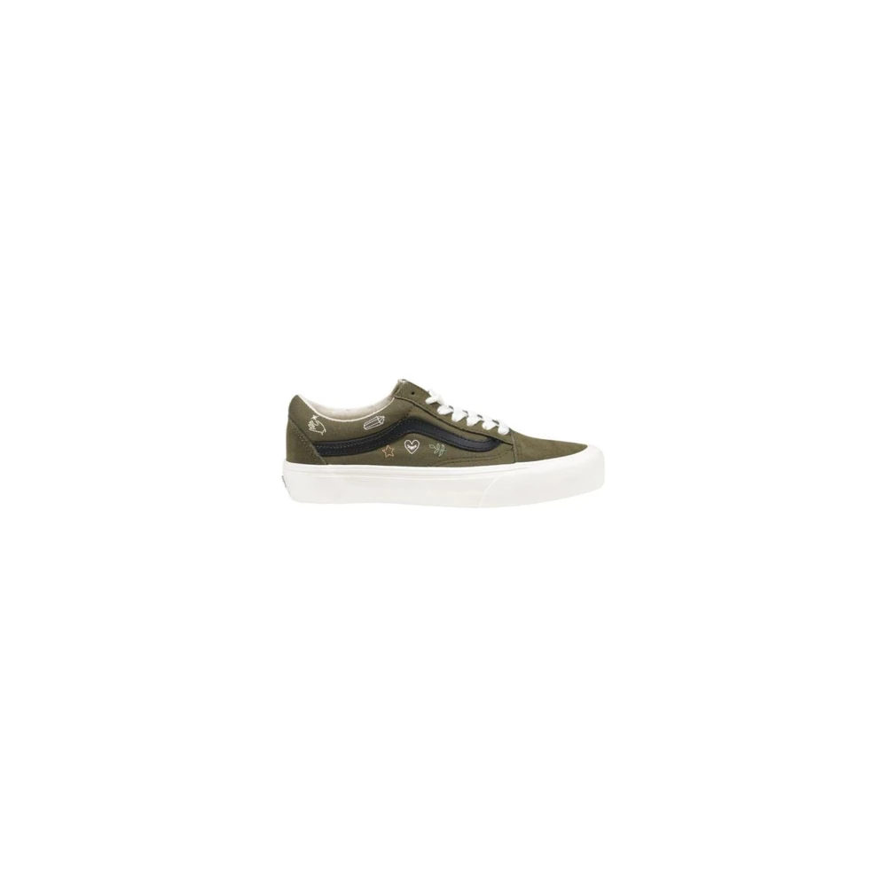 Vans Women's Green Sneakers,, Leather Sneaker Collection Size 7 Uk