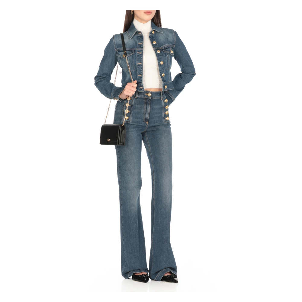 Elisabetta Franchi Ivoor Mouwloze Wijde Hals Top Beige Dames