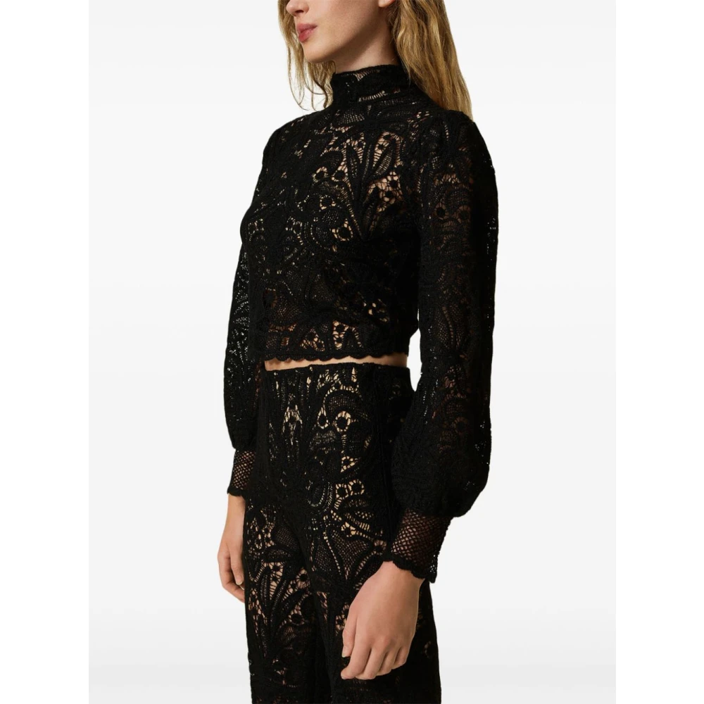 Twinset Zwarte Wolmix Stijlvolle Top Black Dames