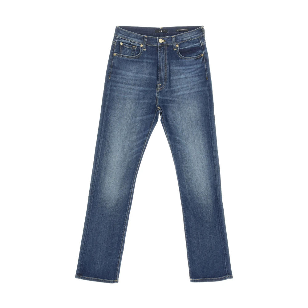 7 For All Mankind Straight Jeans Blue Dames