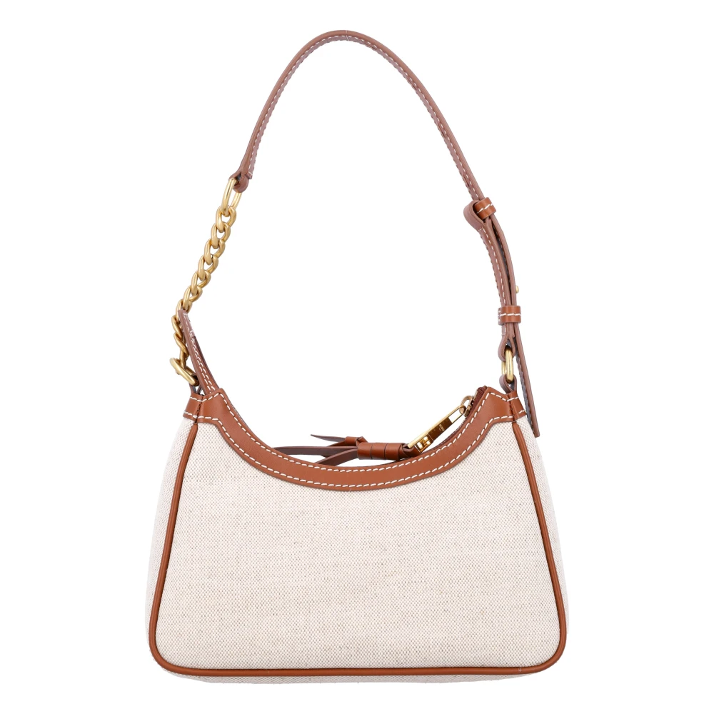 Balmain Stijlvolle Canvas Schoudertas Natuur Bruin Beige Dames