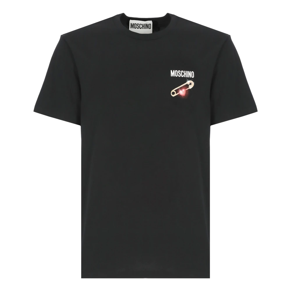 Moschino Zwart T-shirt met Crew Neck Black Heren