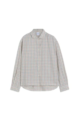 Oversized Rutig Skjorta